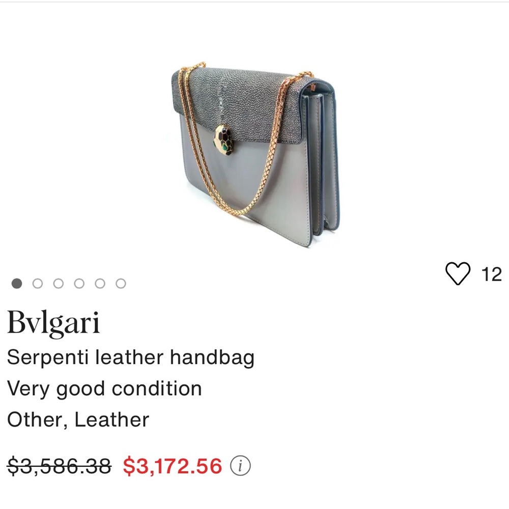 BVLGARI serpenti forever Galuchat medium flap bag - Picture 10 of 11